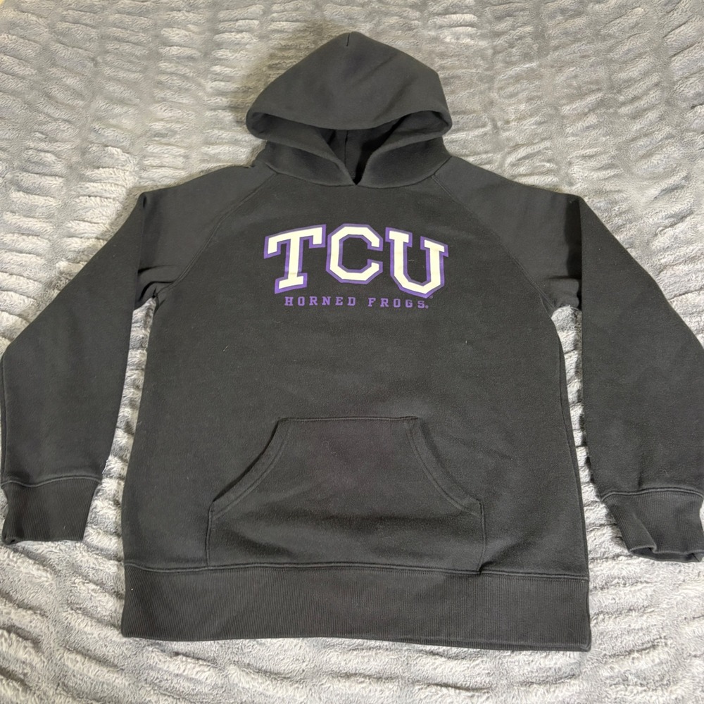 Jansport TCU Horned Frogs Hoodie Mens XL Black Pullover Sweatshirt Collegiate